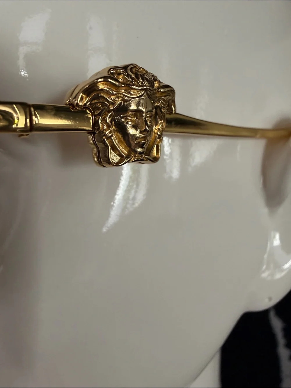 Versace Gold Metal Frame Sunglasses with Dark Brown Lenses